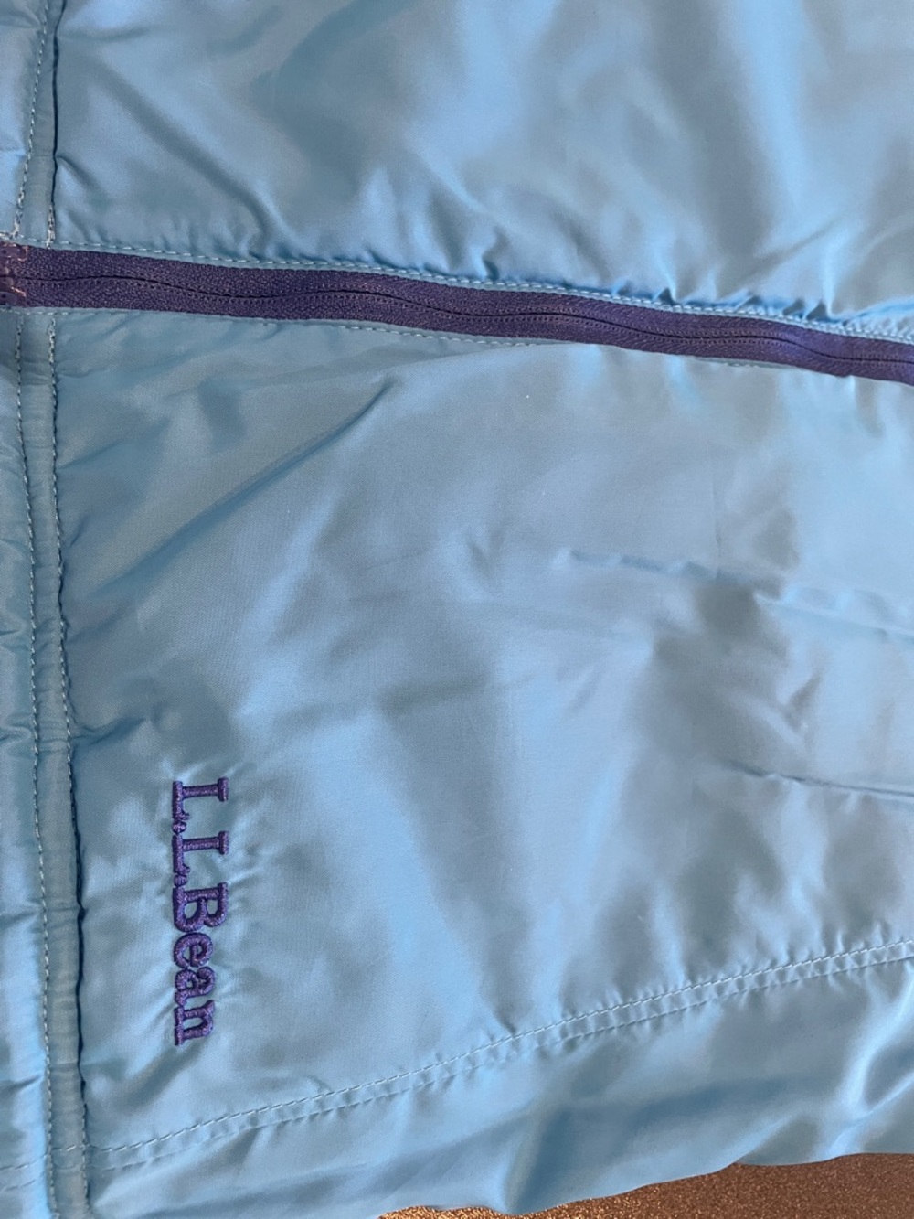 L.L. Bean Quilted Royal Blue Sleeveless Zip Vest - Picture 6 of 6
